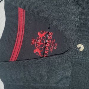 Mens dark grey express polo